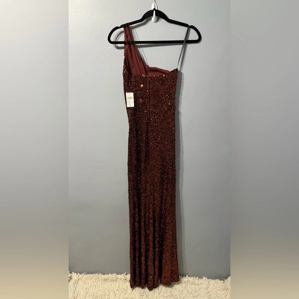 NWT Windsor Lyla Formal Sequined Floor Length Gown in Copper Women’s Size XS‎ - Picture 4 of 12
